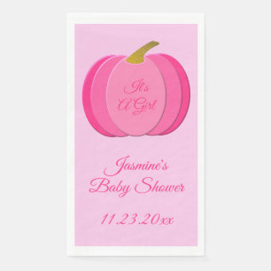 Roze Baby Girl Pumpkin Aangepast Baby shower Servet
