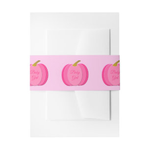 Roze Baby Girl Pumpkin Aangepast Baby shower Uitnodigingen Wikkel