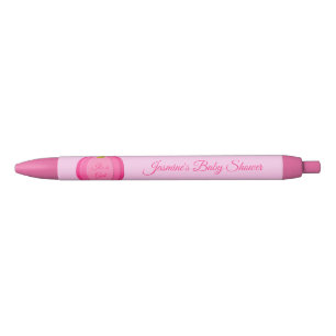 Roze Baby Girl Pumpkin Aangepast Baby shower Zwarte Inkt Pen