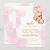 Roze Baby Girl Shower Feestdagenkaart (Voorkant / Achterkant)