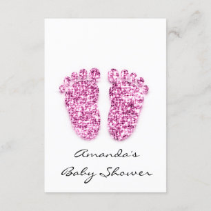 Roze baby Girl Shower Feet White Fuchsia Kaart