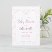 Roze Baby Girl Shower Kaart (Staand voorkant)