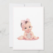 Roze Baby Girl Shower Kaart (Achterkant)