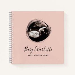 Roze baby Girl Sonogram Ultrasound Pregnbook Notitieboek