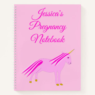 Roze Baby Girl Unicorn Aangepast Zwangerschap Notitieboek