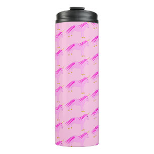 Roze Baby Girl Unicorn gepatterd Thermosbeker
