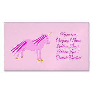  Roze Baby Girl Unicorn Magnetisch Visitekaartje