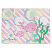 Roze Baby Girl Whale Large Cadeautasje (Voorkant)