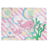 Roze Baby Girl Whale Large Cadeautasje (Achterkant)