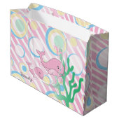 Roze Baby Girl Whale Large Cadeautasje (Achterkant Gekanteld)