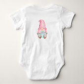 Roze baby Gnome Meisje Waterverf Romper (Achterkant)