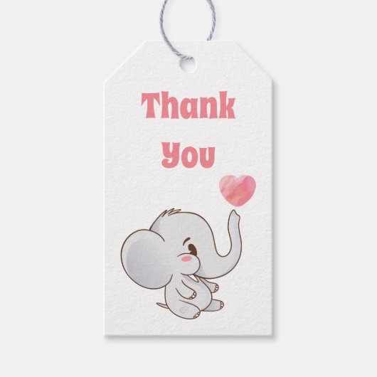 Roze Baby Hartelijk dank Cadeaulabel (Voorkant)