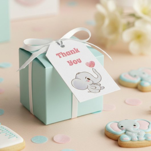 Roze Baby Hartelijk dank Cadeaulabel