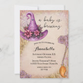 Roze Baby heks Halloween Baby shower Kaart (Voorkant)