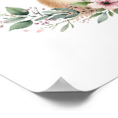 Roze Baby hert met bloemenkrans Poster (Hoek)