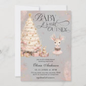 Roze Baby Herten Baby het is koud buiten Baby show Kaart (Voorkant)