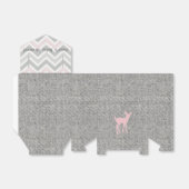 Roze Baby Herten & Grijs Chevron/Burlap gunstdozen Bedankdoosjes (Uitgevouwen)