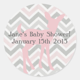 Roze Baby Herten & Roze/Grijze Chevron Sticker