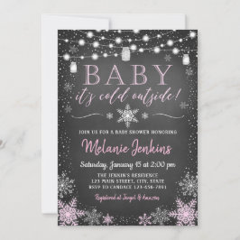 Roze Baby Het is de Koude Uitnodiging van het Baby