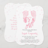 Roze Baby, het is een meisje Baby shower Kaart (Voorkant / Achterkant)