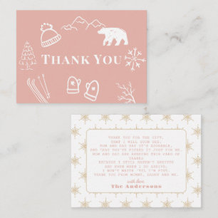 Roze Baby Het Is Koud Buiten Baby Shower Bedankt Notitiekaartje