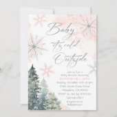 Roze Baby Het is koud buiten Baby shower Kaart (Voorkant)