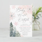 Roze Baby Het is koud buiten Baby shower Kaart (Staand voorkant)