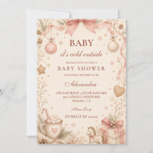 Roze Baby Het is koud buiten Baby Shower Kaart