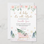 Roze Baby Het is koud buiten Baby shower Kaart (Voorkant)
