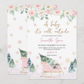 Roze Baby Het is koud buiten Baby shower Kaart (Voorkant / Achterkant)