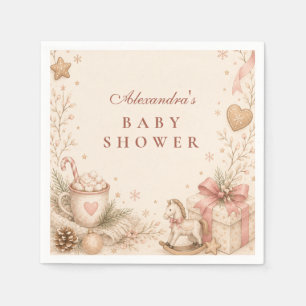 Roze Baby Het is koud buiten Baby Shower Servet