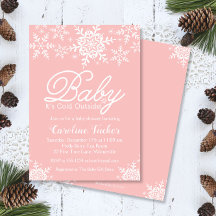 Roze Baby Het is koud buiten Baby shower sneeuwvlo
