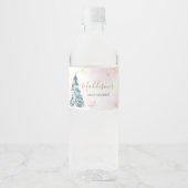 Roze Baby Het is koud buiten Baby shower Waterfles Etiket (Voorkant)