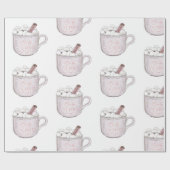 Roze Baby Het is koud buiten de warme chocolade Cadeaupapier (Vlak)