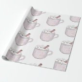 Roze Baby Het is koud buiten de warme chocolade Cadeaupapier (Uitgerold)