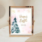 Roze Baby Het is koud buiten Luier Raffle Poster