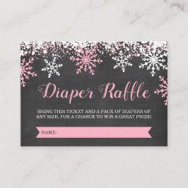 Roze Baby Het is koud buiten Luier Raffle Ticket Informatiekaartje
