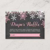 Roze Baby Het is koud buiten Luier Raffle Ticket Informatiekaartje (Voorkant)