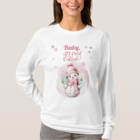 Roze Baby Het is koud buiten Snow Girl Baby shower