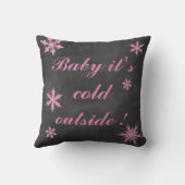  roze Baby het is Koude Buitenkussen Kussen (Achterkant)