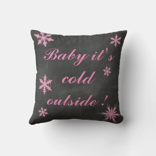  roze Baby het is Koude Buitenkussen Kussen (Achterkant)