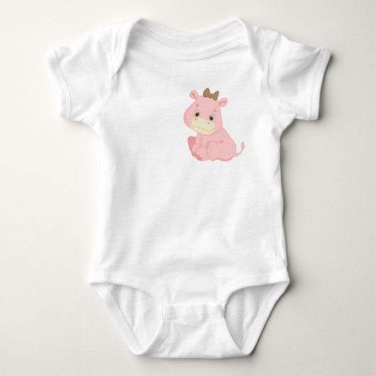 Roze Baby Hippo Romper (Voorkant)