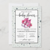 Roze Baby Hoge Topjes Baby shower Kaart (Voorkant)
