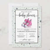 Roze Baby Hoge Topjes Baby shower Kaart (Voorkant)