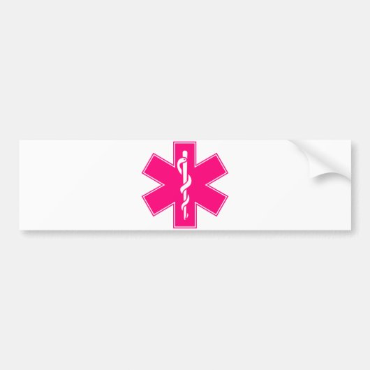 Roze Baby Hot Nurse EMS Ster van leven Bumpersticker (Voorkant)