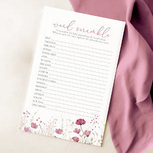 Roze Baby In Bloei Wildflower Woordzoekspel