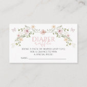 Roze Baby in Bloom Baby Meisje Douche Luier Raffle Informatiekaartje (Voorkant)