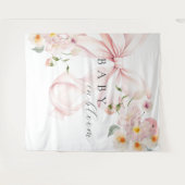 Roze Baby in Bloom Baby shower Achtergrond Wandkleed (Voorkant (horizontaal))