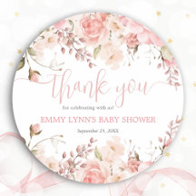 Roze Baby In Bloom Baby Shower Bedankt 