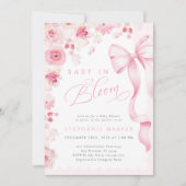 Roze Baby in Bloom Baby shower Kaart (Voorkant)